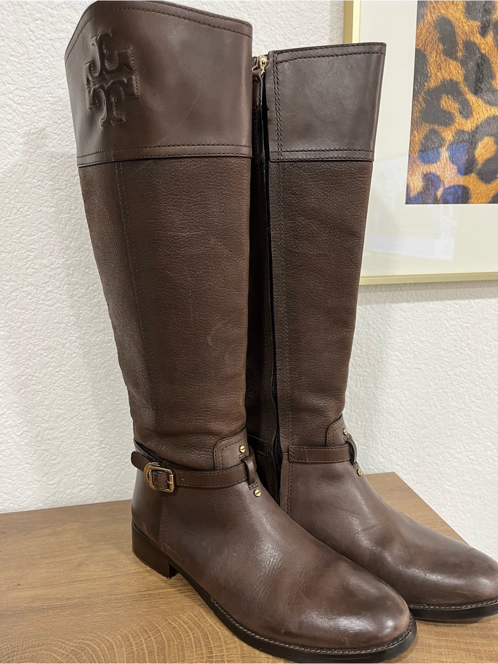 Tory Burch Simone Leather Riding Boots Size 9